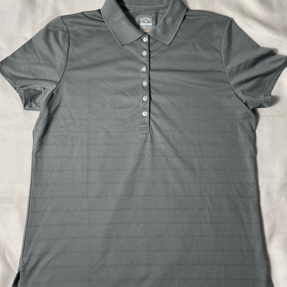 Callaway optidri grey golf polo shirt womens size L